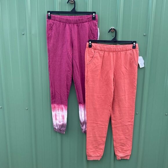 Girls' Active Comfy Fleece Jogger Pants 2-Pack Size XL 14/16 - Picture 1 of 5